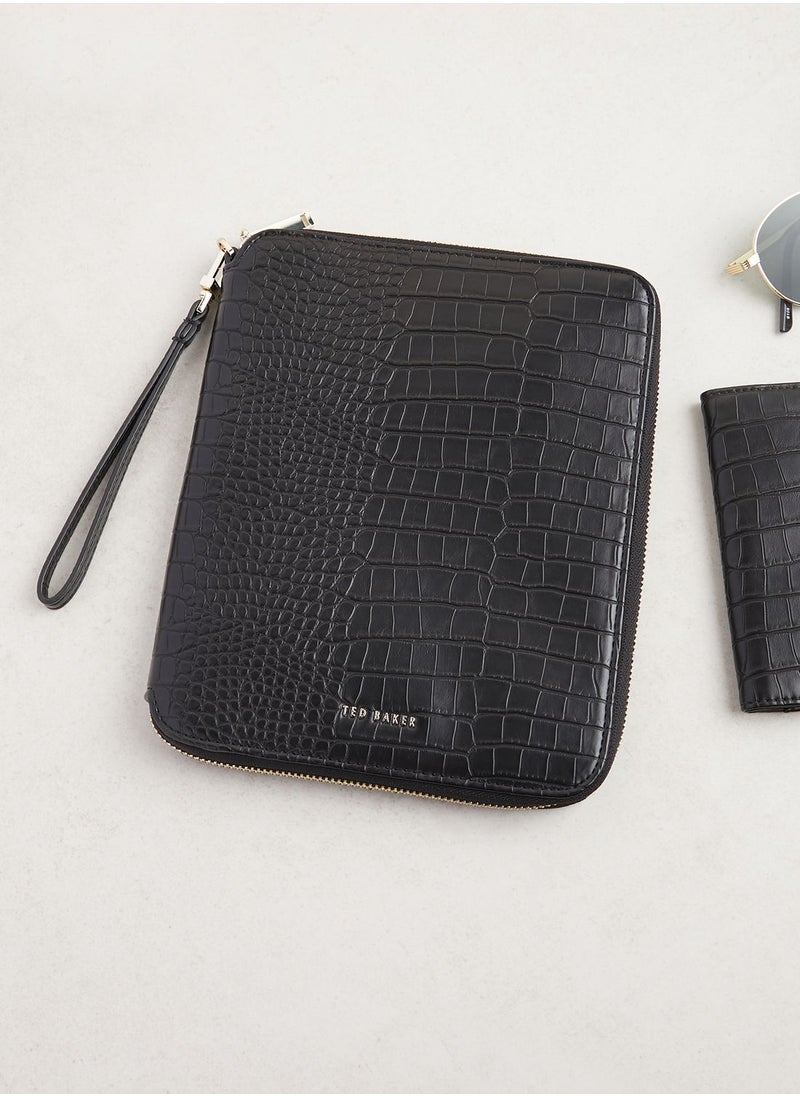 Ted Baker - Meyti Imitation Croc A5 Travel Wallet - Image 1