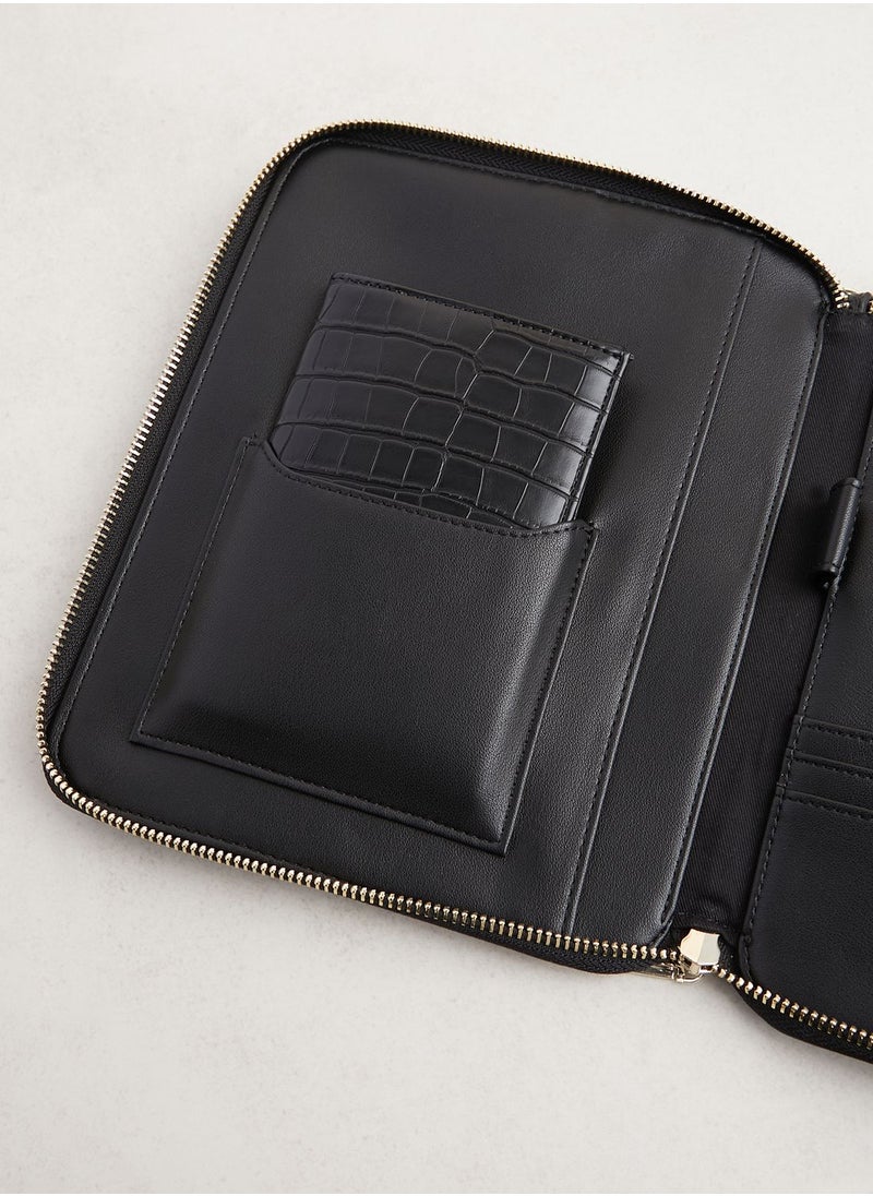 Ted Baker - Meyti Imitation Croc A5 Travel Wallet - Image 1