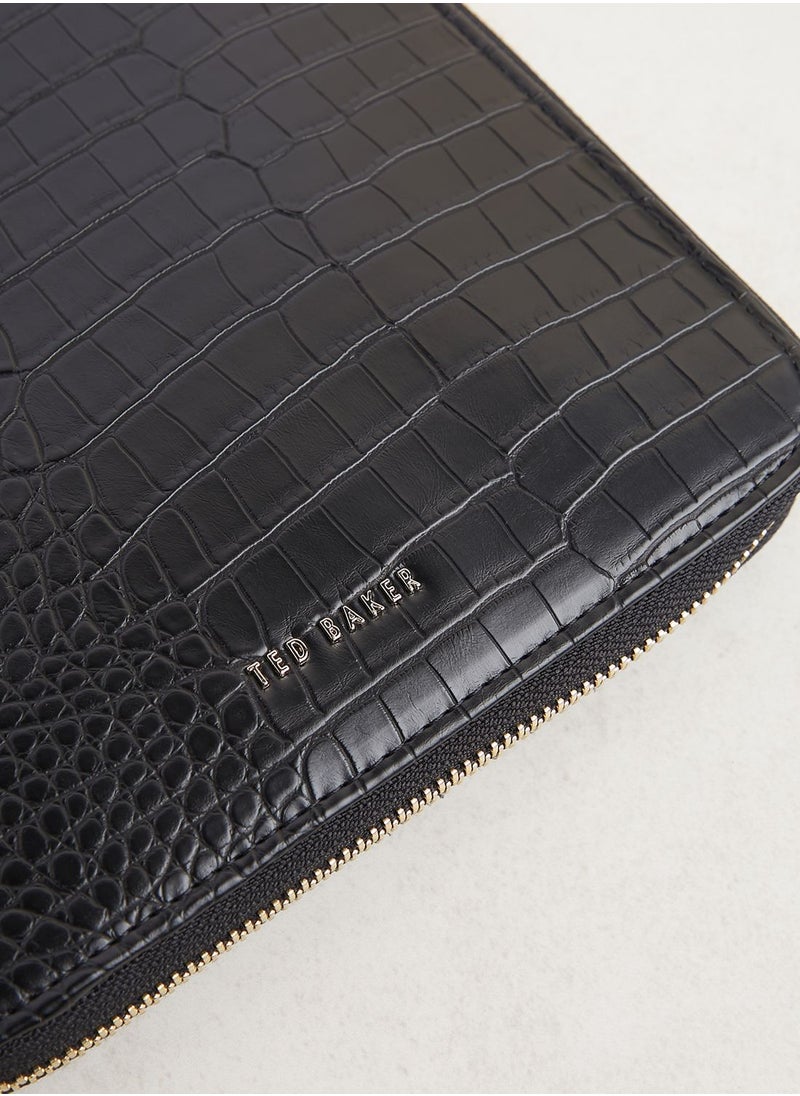 Ted Baker - Meyti Imitation Croc A5 Travel Wallet - Image 1