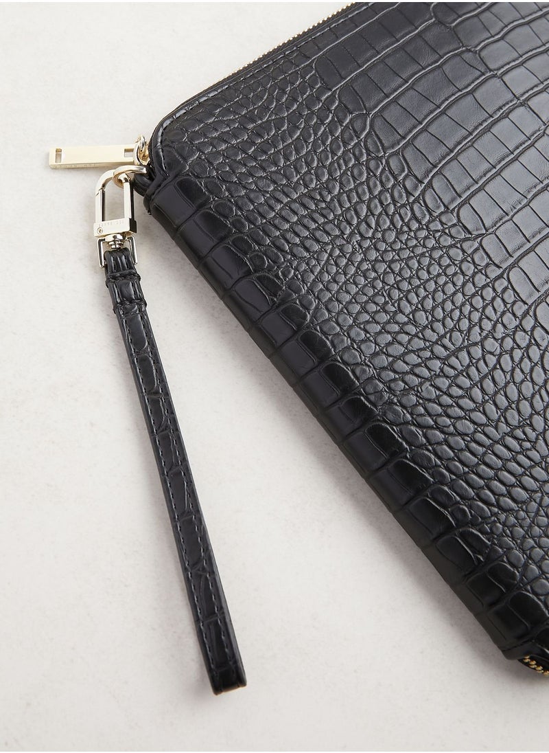Ted Baker - Meyti Imitation Croc A5 Travel Wallet - Image 1