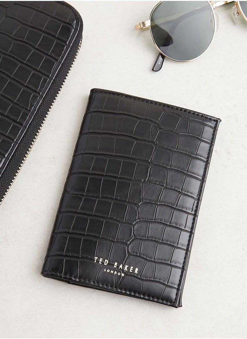 Ted Baker - Meyti Imitation Croc A5 Travel Wallet - Image 1