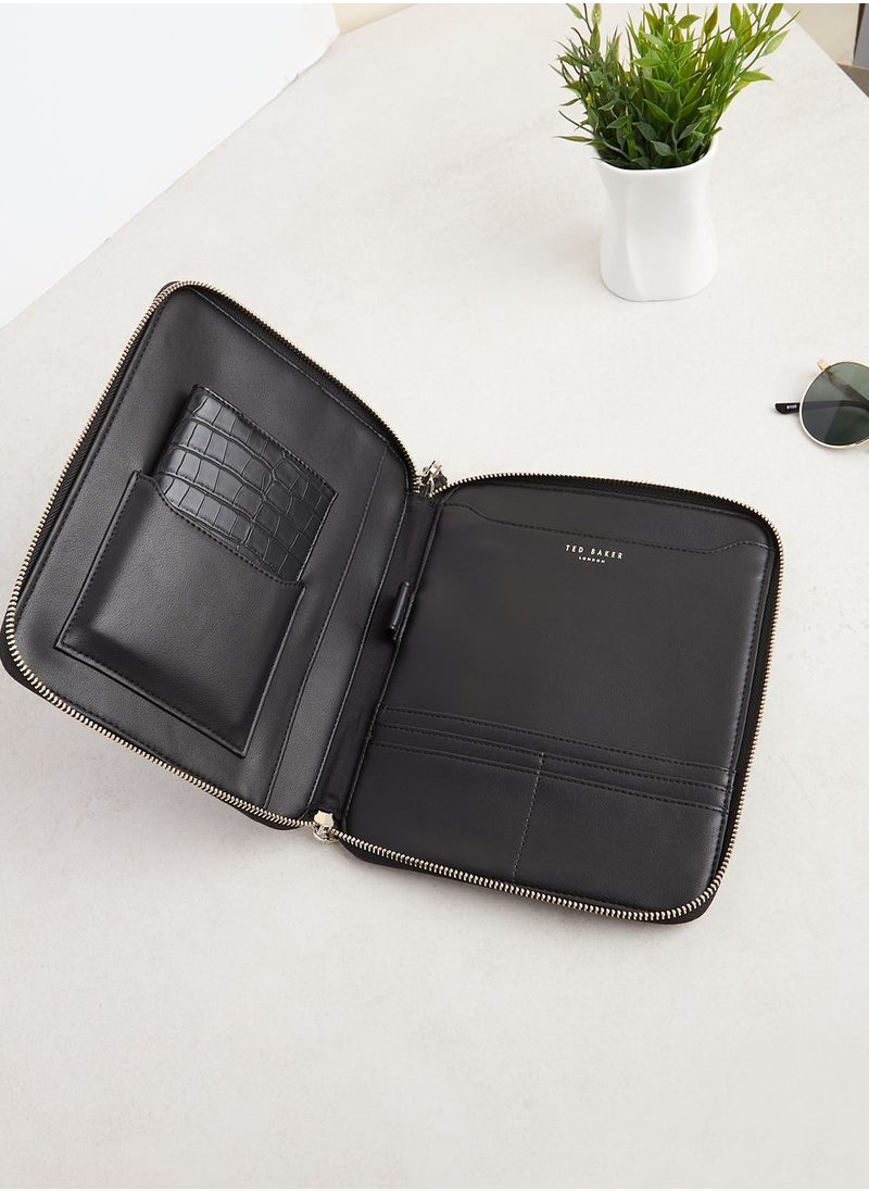 Ted Baker - Meyti Imitation Croc A5 Travel Wallet - Image 1