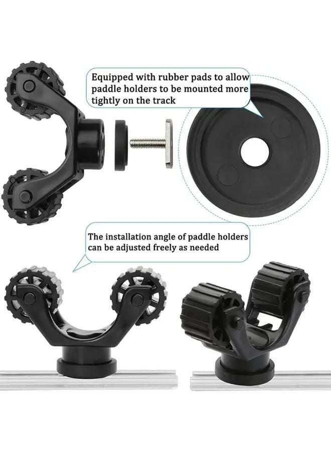 حامل عمود الكاياك الأسود منخفض الارتفاع، مثبت على مسار من الألومنيوم متين، قابل لتعديل الارتفاع - Image 4