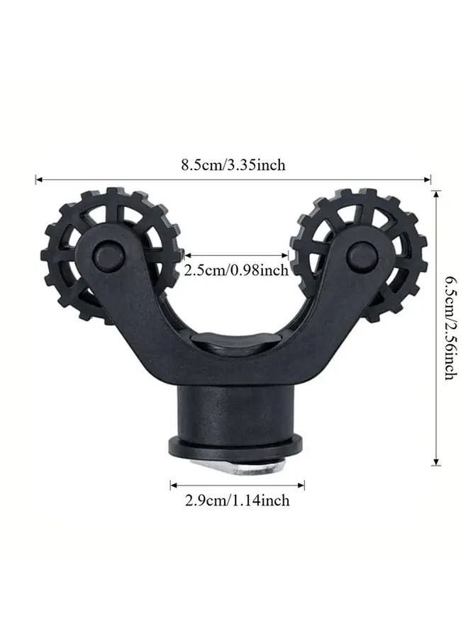 حامل عمود الكاياك الأسود منخفض الارتفاع، مثبت على مسار من الألومنيوم متين، قابل لتعديل الارتفاع - Image 1