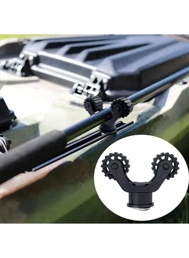 حامل عمود الكاياك الأسود منخفض الارتفاع، مثبت على مسار من الألومنيوم متين، قابل لتعديل الارتفاع - Image 2