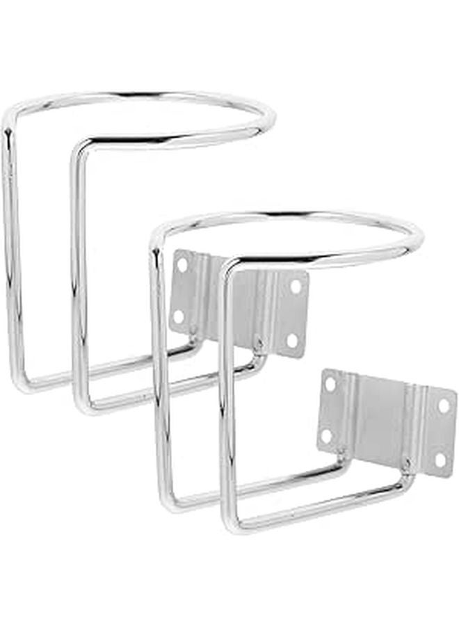 2Pcs Universal Metallic Boat Cup Holders Compatible with Car RV Truck and Trailer - Image 1