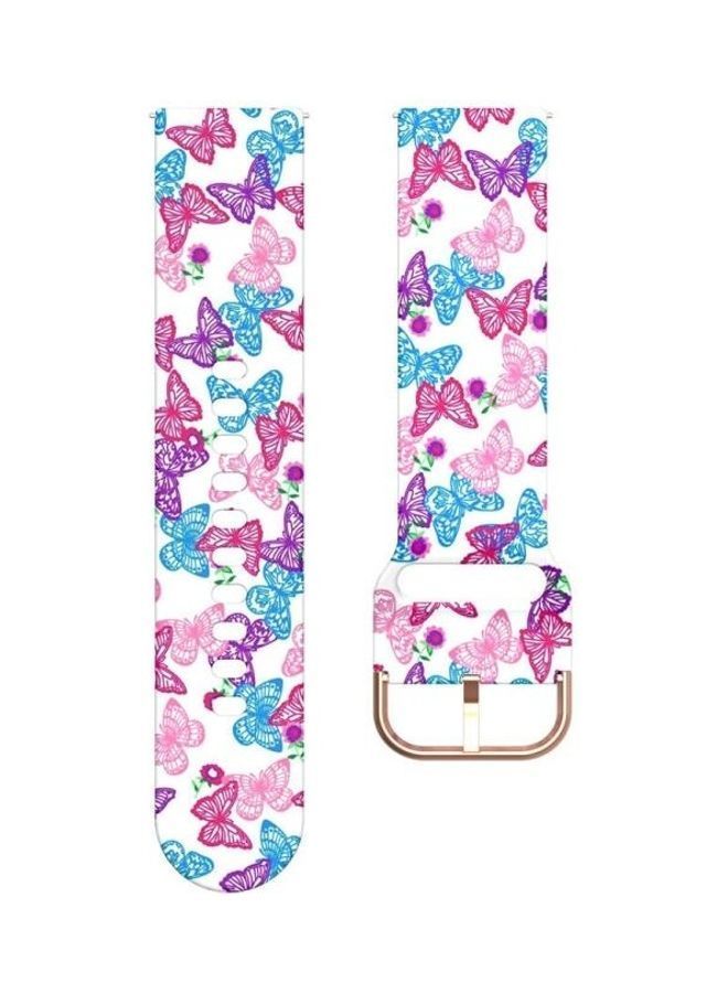 NIBEMINENT Silicone Butterflies Printed Replacement Strap Watchband For Samsung Galaxy Watch 42mm Multicolour - Image 2