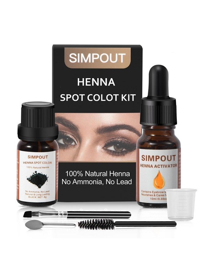 Simpout Henna Kit, Black - Pure Natural, Water and Smudge Proof, Professional Spot Henna for Hair, Easy to Use, Long-lasting, Full Gray Coverage, Salon Grade, Vegan, Cruelty-free, for Home and Salon - Image 1