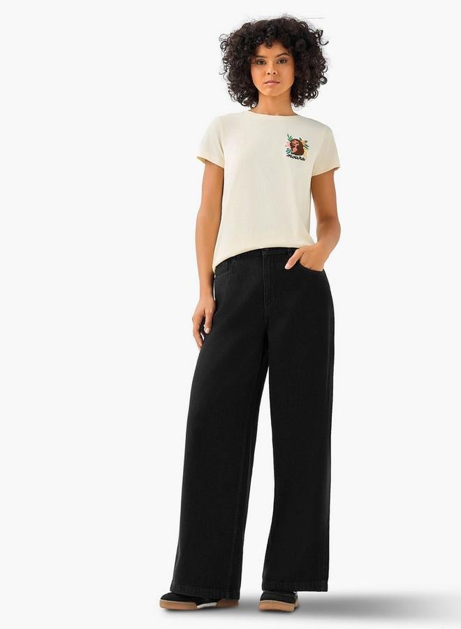 SP Characters Cotton T-shirt with Moana Embroidery - Image 2