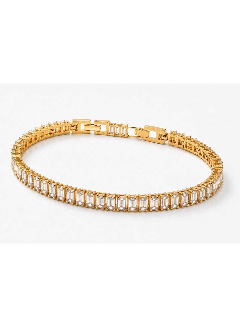 3Diamonds Gold Plated Baguette Zircon Tennis Bracelet for Women - Image 2