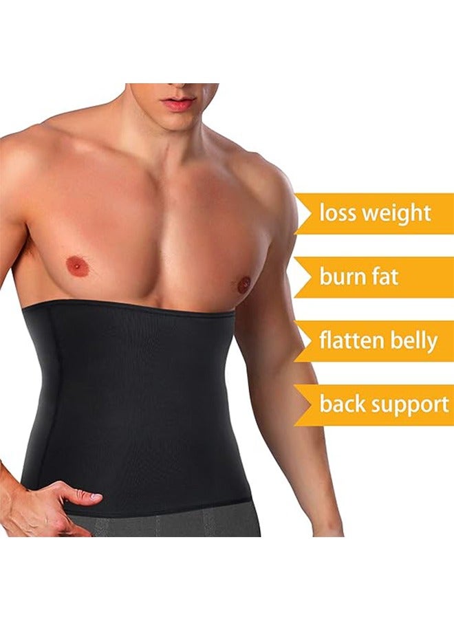 HY Waist Trimmer for Men Weight Loss, Stomach Trainer Sweat Workout Shaper,Neoprene-Free Slimming Sauna Belt (L-XL, Black) - Image 2