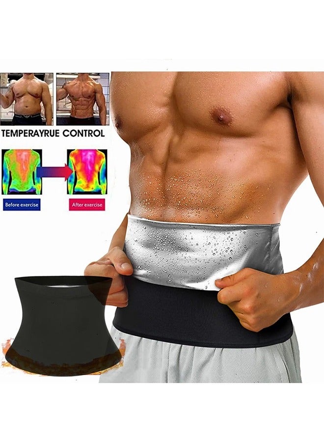HY Waist Trimmer for Men Weight Loss, Stomach Trainer Sweat Workout Shaper,Neoprene-Free Slimming Sauna Belt (L-XL, Black) - Image 1