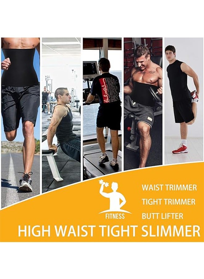 HY Waist Trimmer for Men Weight Loss, Stomach Trainer Sweat Workout Shaper,Neoprene-Free Slimming Sauna Belt (L-XL, Black) - Image 4