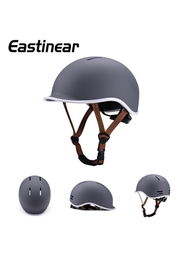 Grey Skateboard Bicycle Helmet Adult Outdoor Riding Helmet Casual Fashion Outdoor Bike Helmet