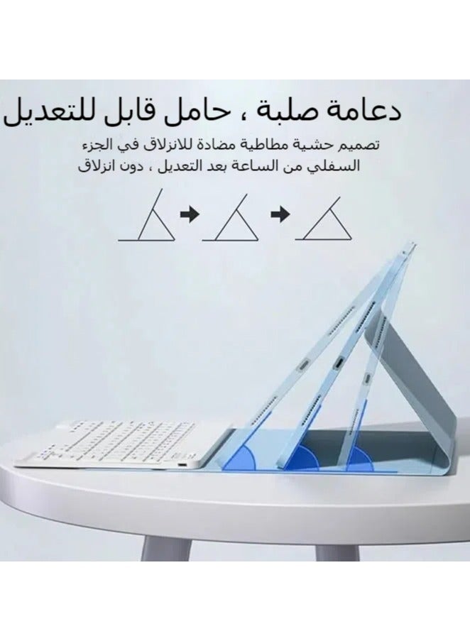 Arabic and English keyboard cover compatible with Honor Pad 9 12.1-inch, multi-view stand, Bluetooth detachable keyboard cover with mouse - Image 4
