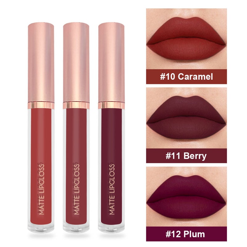 3 Nudelipgloss Lip Glaze Set Non-Stick Cup Non-Fading Lip Gloss Velvet Matte Set Matte - Image 1