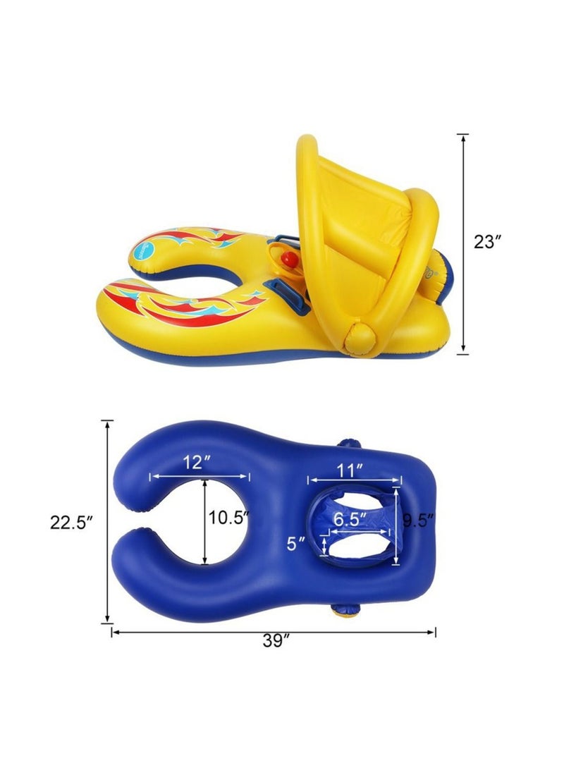 Baby Pool Float with Canopy Inflatable Swimming Floats for Kids - Mommy and Baby - pzsku/ZD72655449A419B2A459FZ/45/_/1684737485/633d5b35-2747-46d5-9f33-d6fef54e4f7e