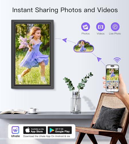 WONNIE 64GB Uhale 15.6" Digital Picture Frame, Large WiFi Electronic Photo Frames 1920 x 1080 IPS FHD Touch Screen, Share Photos and Videos Anywhere, Support SD/USB, Best Gifts for Parents and Grandparents - Image 2