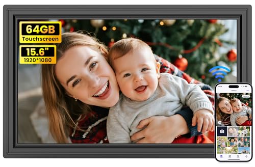 WONNIE 64GB Uhale 15.6" Digital Picture Frame, Large WiFi Electronic Photo Frames 1920 x 1080 IPS FHD Touch Screen, Share Photos and Videos Anywhere, Support SD/USB, Best Gifts for Parents and Grandparents - Image 1