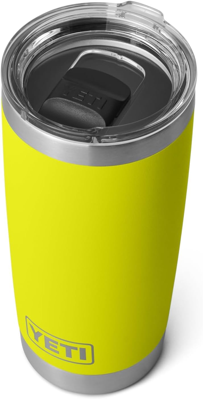 YETI Rambler 20 oz Tumbler, Stainless Steel, Vacuum Insulated with MagSlider Lid, Firefly Yellow - Image 3