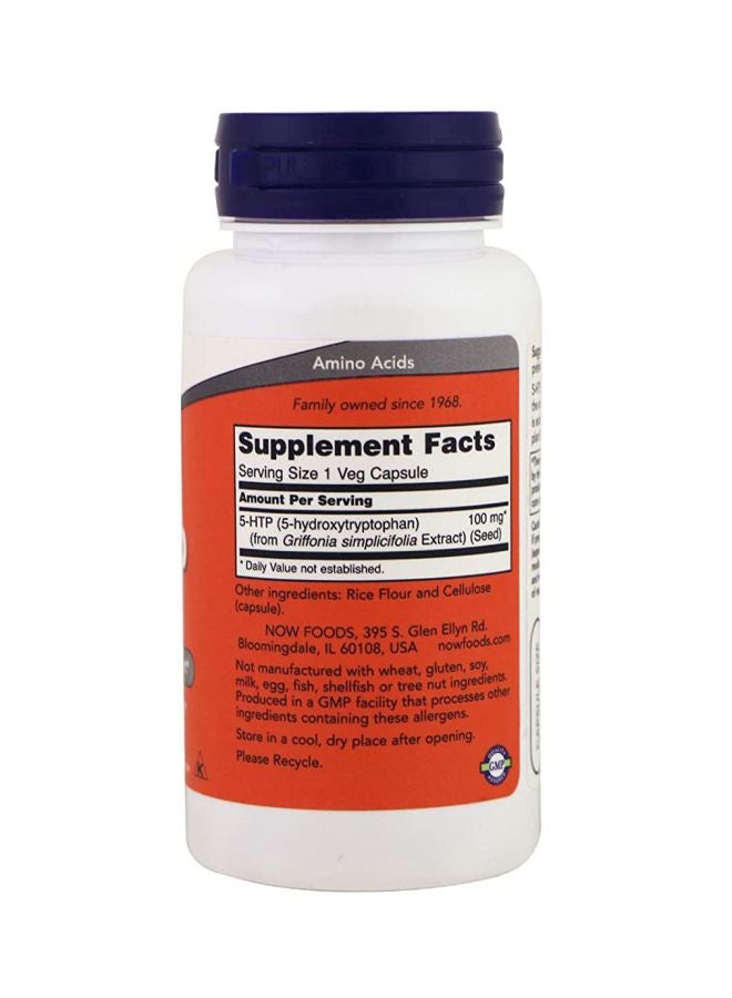 ناو فودز كبسولات 5-HTP بتركيز 100 مللي جم من 60 كبسولة نباتية - Image 2