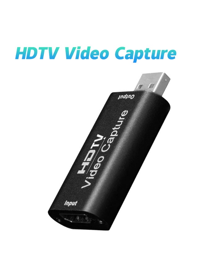 شابية بطاقة التقاط فيديو HDTVبدقة 4K، بطاقة Cam Link لالتقاط ألعاب الفيديو، محول التقاط الصوت، جهاز تسجيل وتسجيل HDMI إلى USB 2.0 للبث المباشر، والبث المباشر، ومؤتمرات الفيديو، والتعليم، والألعاب (أسود) - Image 1