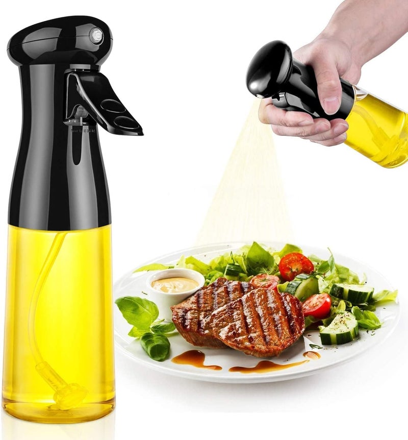 PIARA PIARA 6 Pcs Round Reusable NonStick air Fryer Accessories Silicone Coating Pot Basket for Microwave Oven Oil Sprayer Bottle and Oil Brush and Spatula Set Multicolor  - Image 4