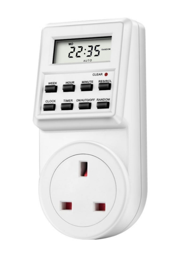 UK Plug Digital Weekly Programmable Electrical Wall Plug-in Power Socket Timer Switch Outlet Time Clock 230V 110V AC  - Image 1