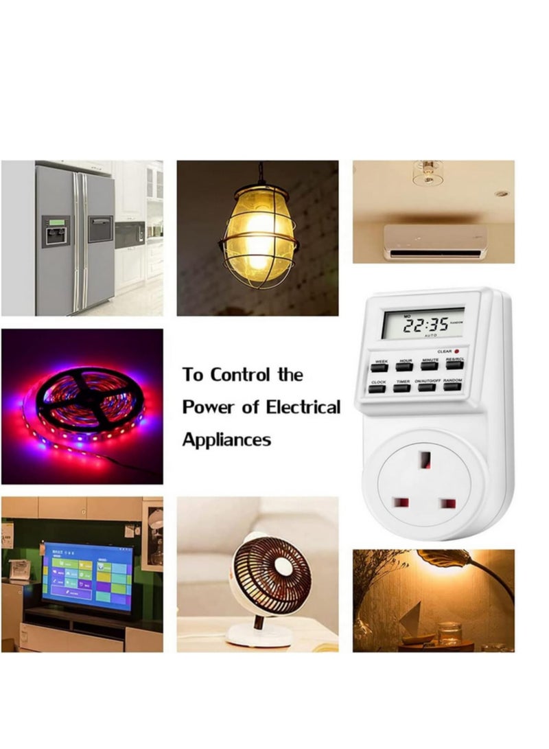 UK Plug Digital Weekly Programmable Electrical Wall Plug-in Power Socket Timer Switch Outlet Time Clock 230V 110V AC  - Image 4