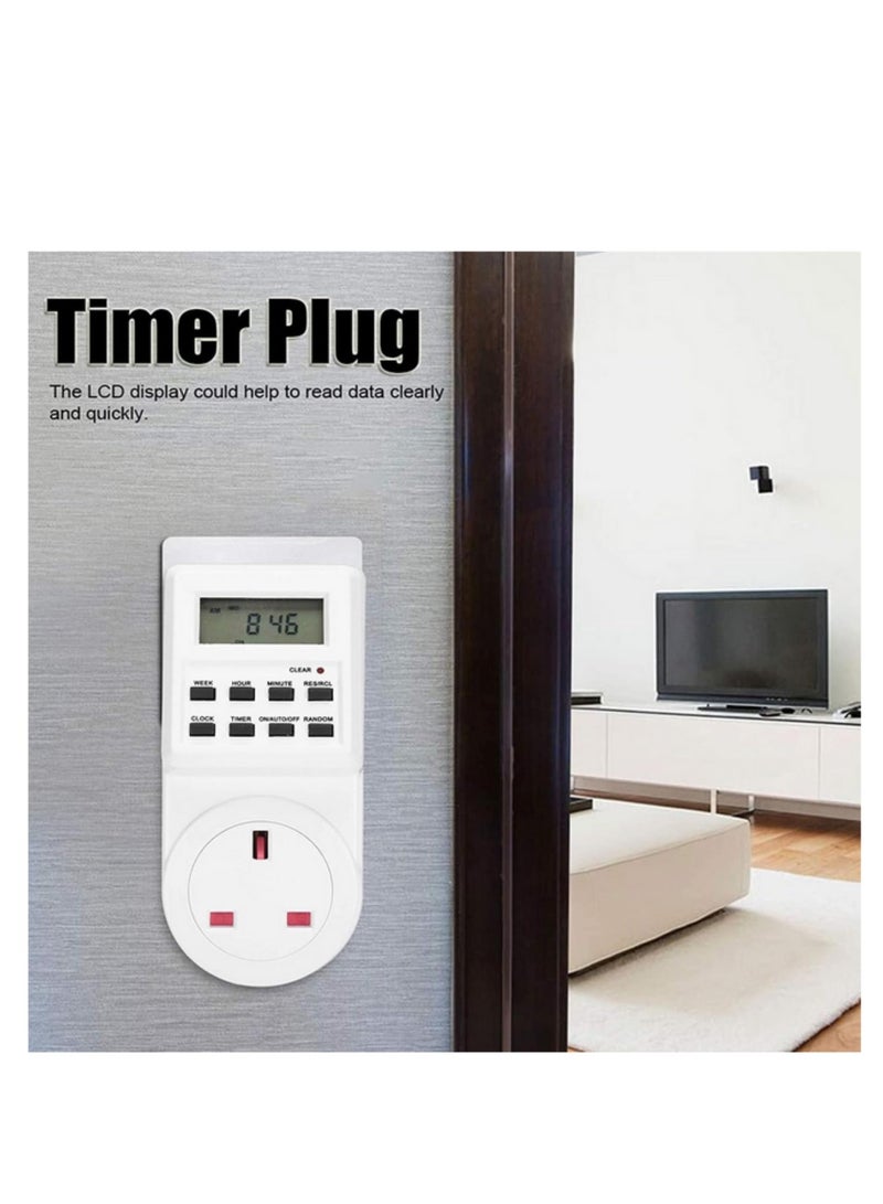 UK Plug Digital Weekly Programmable Electrical Wall Plug-in Power Socket Timer Switch Outlet Time Clock 230V 110V AC  - Image 5