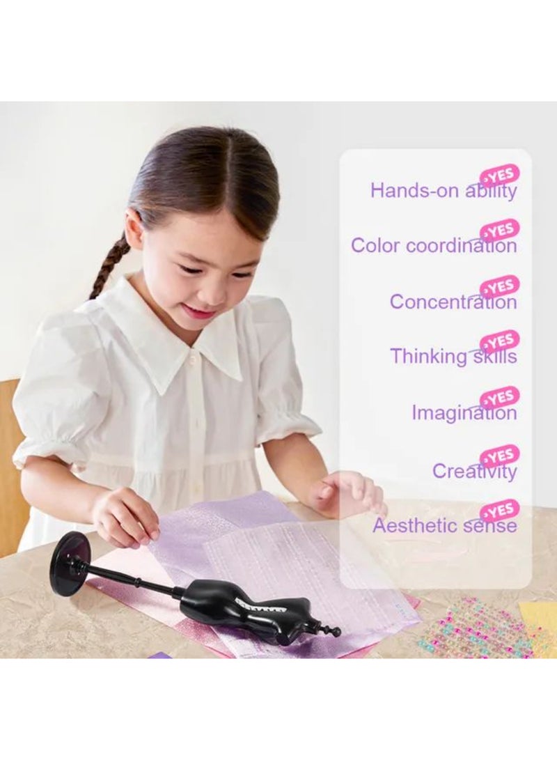 MiDeer مجموعة تصميم المنزل لصنع الفساتين بنفسك - مجموعة نشاط تصميم أزياء بدون خياطة للفتيات من عمر 5 سنوات فما فوق، تشمل القماش، الملصقات، الخرز والمزيد | لعبة الفنون والحرف الإبداعية للأطفال - Image 3