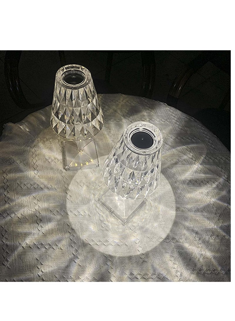 Table Lamp-LED Nightstand Lamp, Crystal Table Lamps, Night Light Creative, Portable Rechargeable Lamp for Living Room Decoration, Bedroom - Image 1