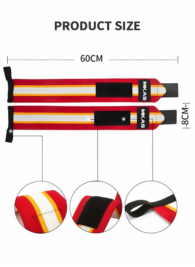 GROIC - Weightlifting Wrist Wraps Professional Grade with Thumb Loops, Wristbands Wrist Support Braces for for Gym Workout, Cross-Training, Bodybuilding, Strength Training - Image 1