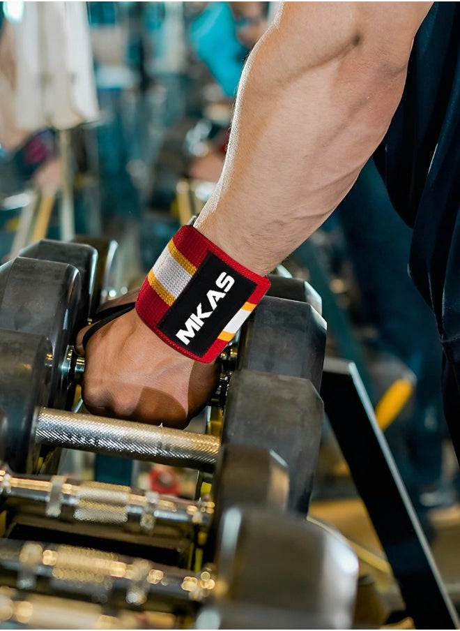 GROIC - Weightlifting Wrist Wraps Professional Grade with Thumb Loops, Wristbands Wrist Support Braces for for Gym Workout, Cross-Training, Bodybuilding, Strength Training - Image 1