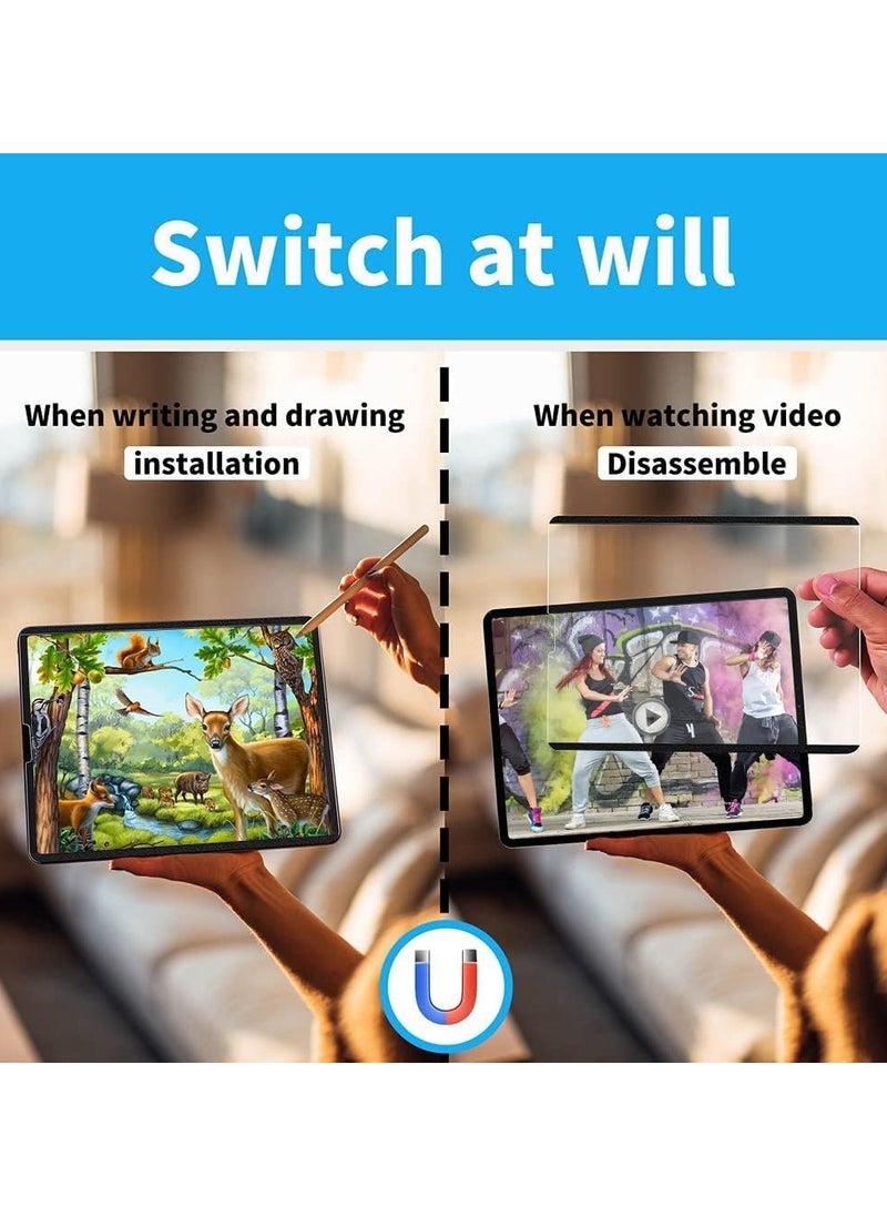 "قطعتين واقي شاشة مغناطيسي حساس للورق متوافق مع Huawei MatePad Pro 13.2 بوصة 2024 (موديلات WEB-W00/PCE-W29) - طبقة ماتة مضادة للتوهج، قابلة للإزالة وإعادة الاستخدام، مصممة خصيصًا للرسم والكتابة"