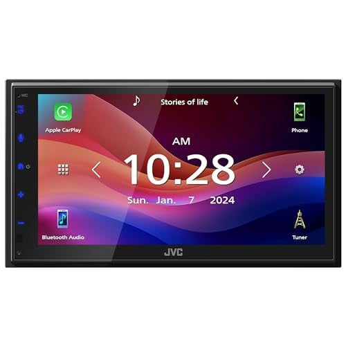 JVC KW-M595BT 6.8" Touchscreen Digital Multimedia Receiver with Apple CarPlay, Android Auto, Bluetooth, USB Mirroring, iDatalink Maestro Ready, SiriusXM Ready, 13-Band EQ - Image 1