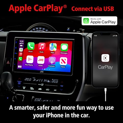 JVC KW-M595BT 6.8" Touchscreen Digital Multimedia Receiver with Apple CarPlay, Android Auto, Bluetooth, USB Mirroring, iDatalink Maestro Ready, SiriusXM Ready, 13-Band EQ - Image 4