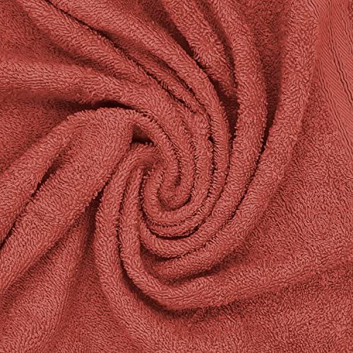 Sassoon Anatolia 4 Piece Cotton Face Towel/Hanky in 500 GSM (30cm X 30cm) - Cocoa-Rust - Image 3