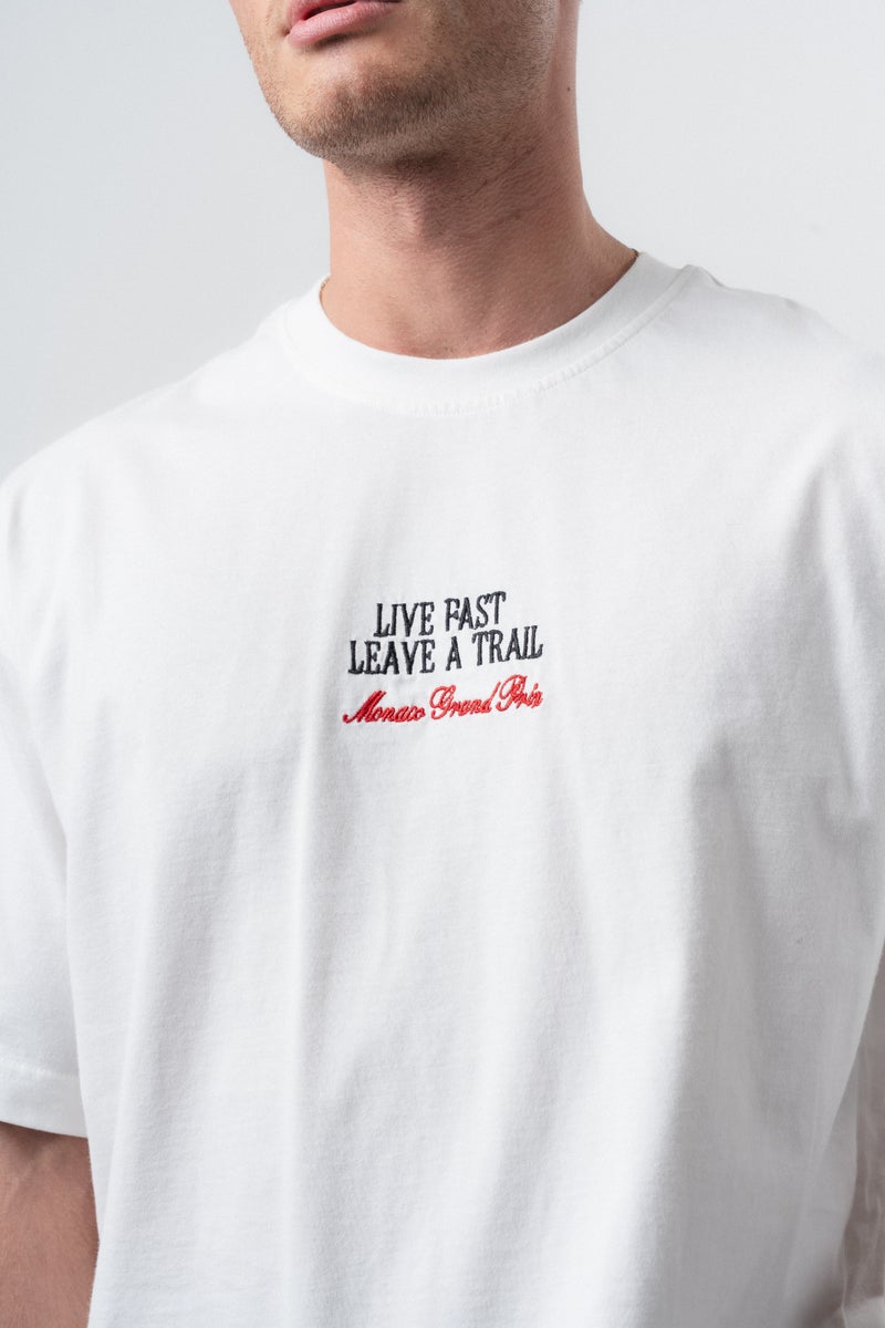 RESPIRE Men's Live Fast Printed Oversize T-Shirt, Ecru - Image 5