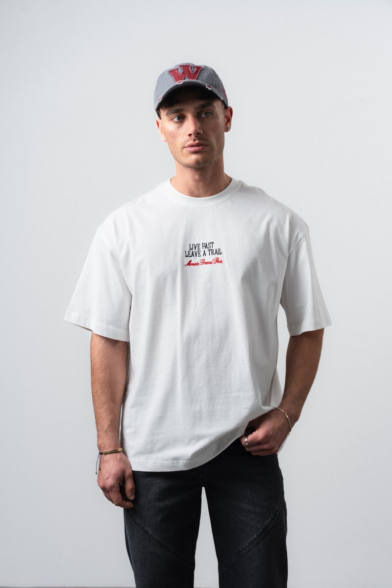 RESPIRE Men's Live Fast Printed Oversize T-Shirt, Ecru - Image 3
