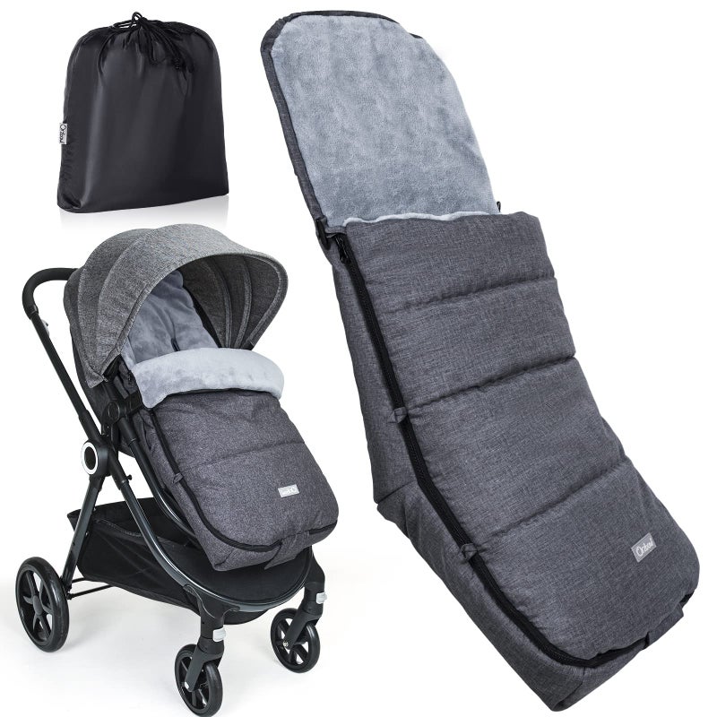 Orzbow Warm Bunting Bag UniversalStroller Sleeping Bag Cold WeatherWaterproof Toddler Footmuff Black
