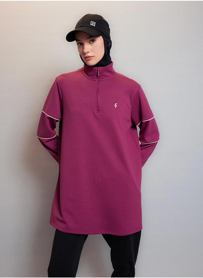 DeFacto Defactofit Oversized Fit Turtleneck Scuba Fabric Sports Sweatshirt