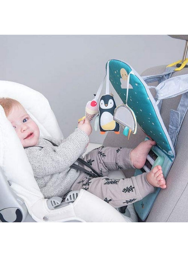 Taf Toys Infant Car Toy Travel Activity Center Baby Car Seat Toys for Babies 0-6 Months Arch with Mirror, Rattle, Teether Hanging Toy for Baby Infant 0-6-12 Months, Sensory Gift  - Image 2