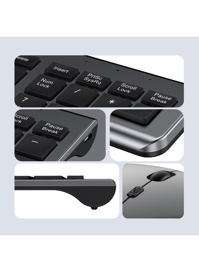 لوحة مفاتيح وفأرة قابلة للشحن عن بُعد، مستقبل ياكيتير USB A و Type C للفأرة ولوحة المفاتيح اللاسلكية 2.4G، لوحة مفاتيح وفأرة لشحن Type C لأجهزة الكمبيوتر واللابتوب ومكتب العمل والهاتف.