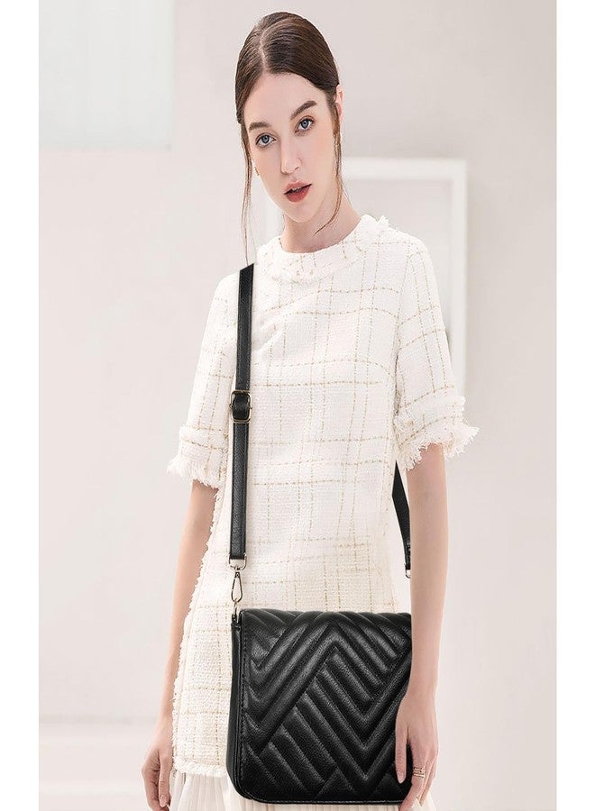 SENDEFN Quilted Leather Crossbody Bags for Women Ladies Shoulder Purse Satchel HandBag with Chain Trendy Strap - Image 2