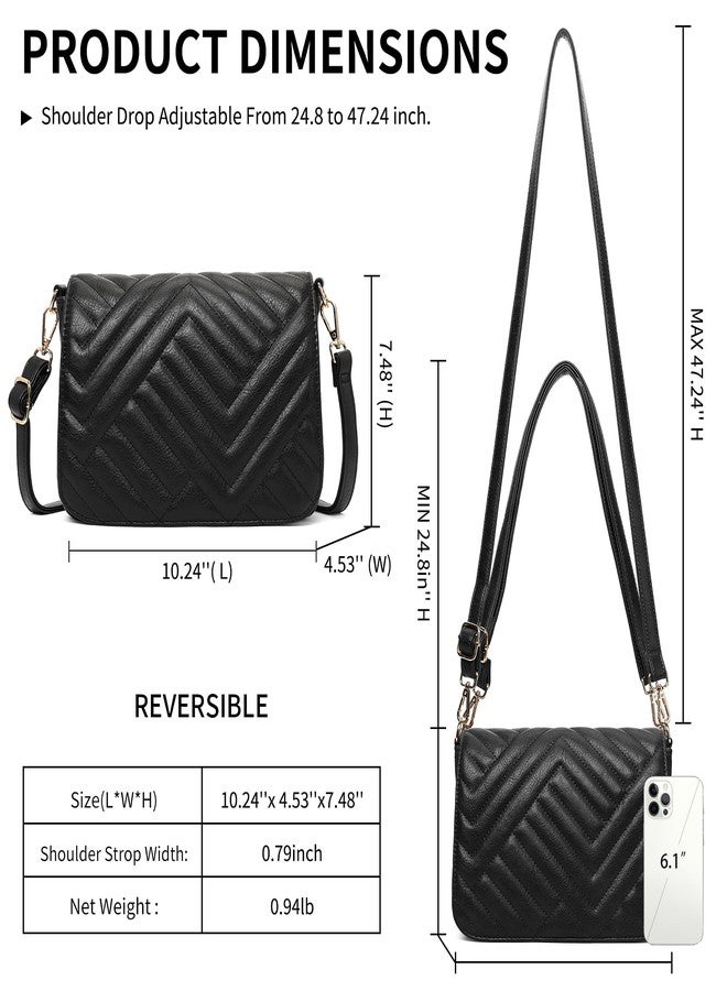 SENDEFN Quilted Leather Crossbody Bags for Women Ladies Shoulder Purse Satchel HandBag with Chain Trendy Strap - Image 3