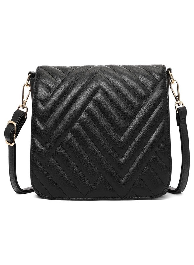 SENDEFN Quilted Leather Crossbody Bags for Women Ladies Shoulder Purse Satchel HandBag with Chain Trendy Strap - Image 1