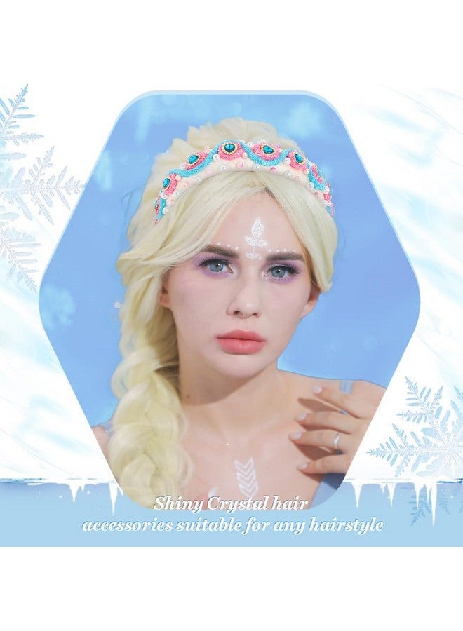 Fstrend Rhinestone Princess Headband Sparkly Crystal Party Headwear Queen Costume Hair Accessories Decoration For Women And Girls (Blue Heart Crystal) - Image 4