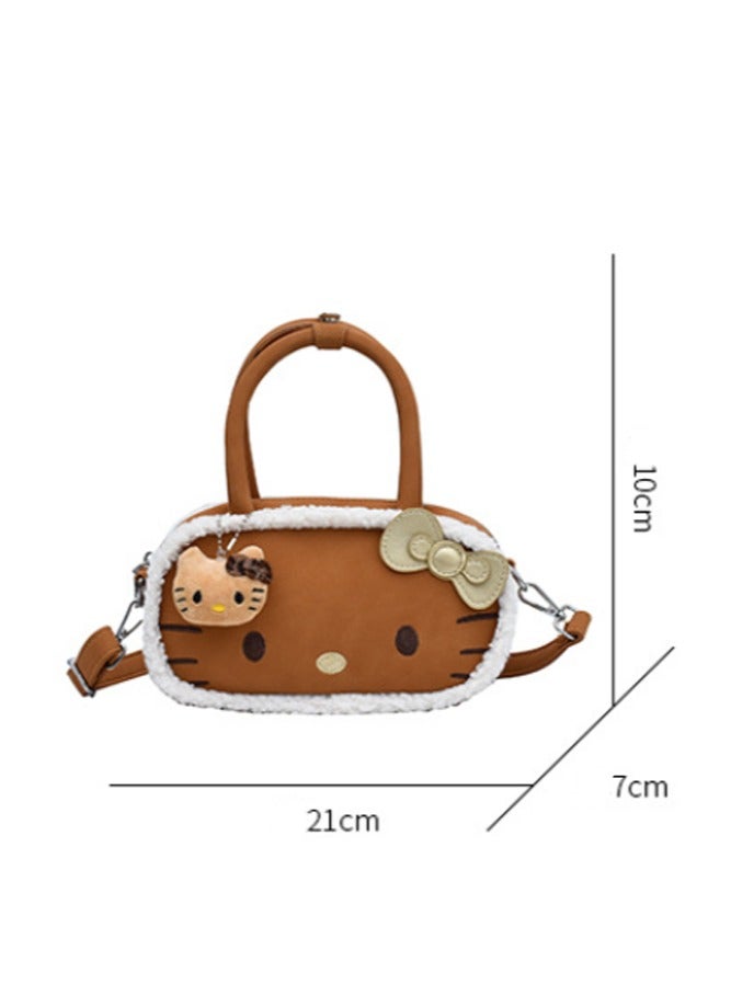 كيتي **حقيبة يد كيتي اللطيفة - حقيبة متعددة الاستخدامات بتصميم أنثوي مع فراغ داخلي واسر وتفاصيل فراشة للمراهقات** - Image 4