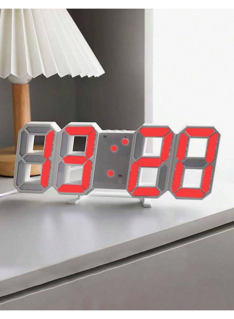 Digital Wall Clock Table Desktop Alarm Clock Adjustable Luminance Nightlight For Home Living Room Office  - Image 1